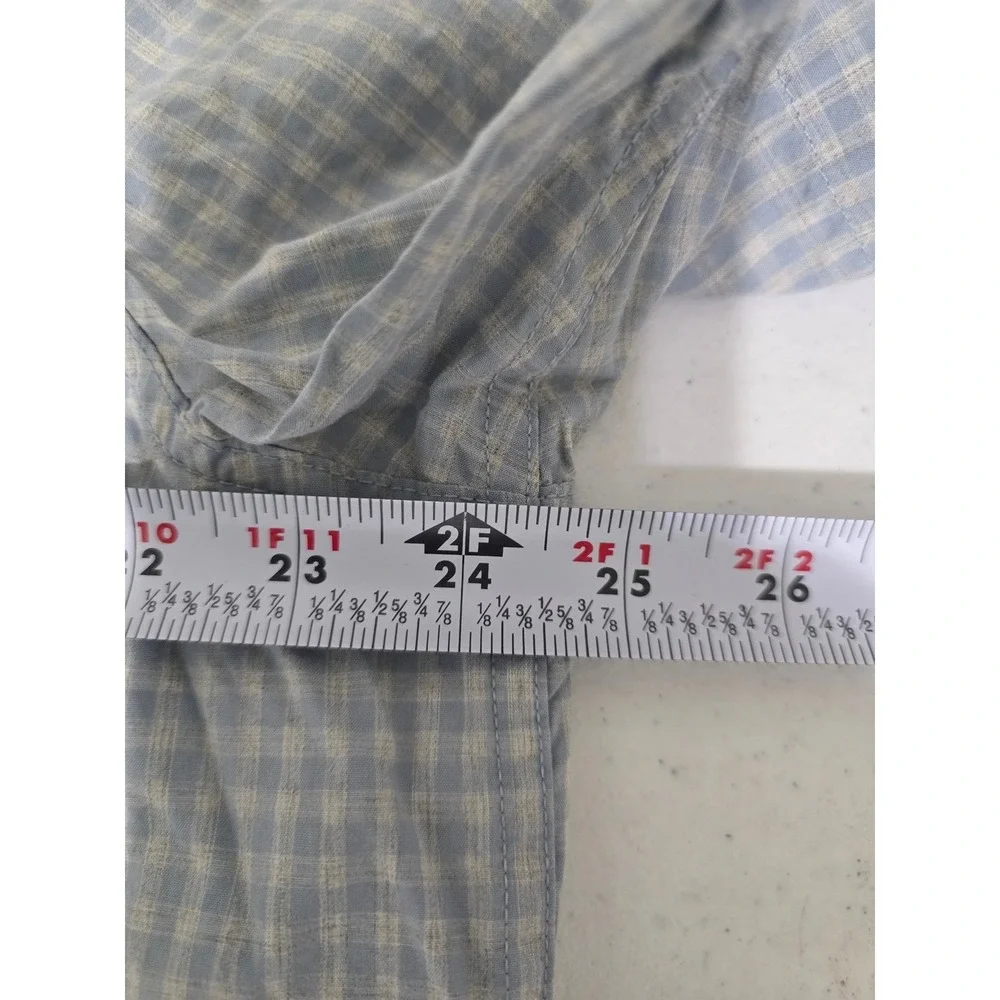 North Face Button Up Shirt Mens XL Blue Yellow Gingham Short Sleeves Bundle 2